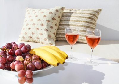 santorini fruits and wine